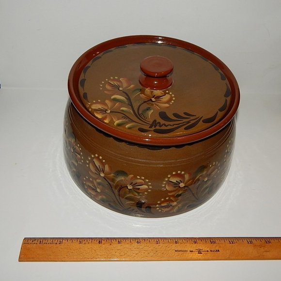 Eldreth Redware Pottery Large Crock with Lid - Lancaster PA - Picture 1 of 9